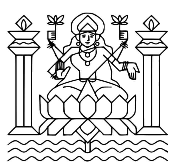 Coloring page Goddess Lakshmi