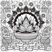Desenho para colorir Velas e decorações