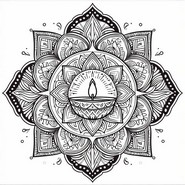 Desenho para colorir Mandala - vela
