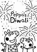 Desenho para colorir Peppa Pig celebra Diwali