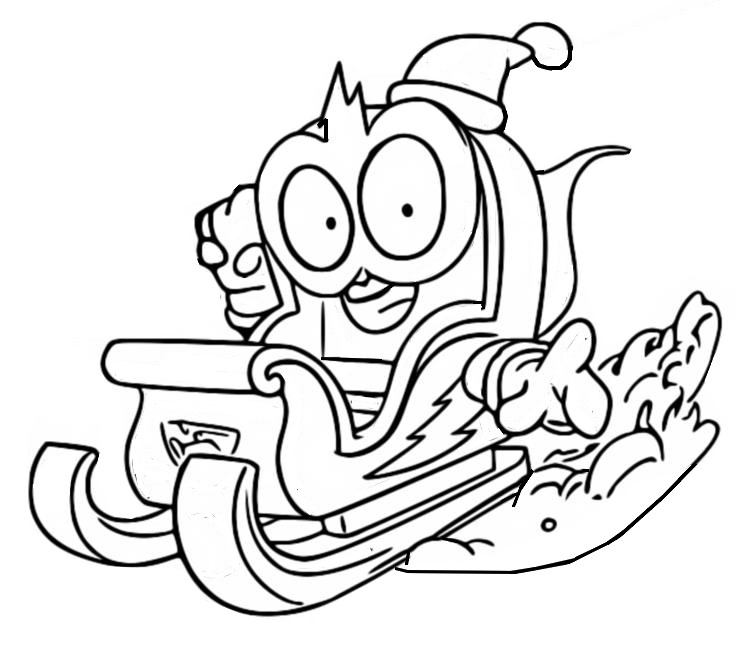 Coloring page Snow Rider 442 Action Squad - Superthings Secret Spies - Superzings 6
