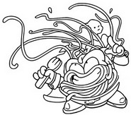 Coloring page X-Paghetti 445 Action Squad