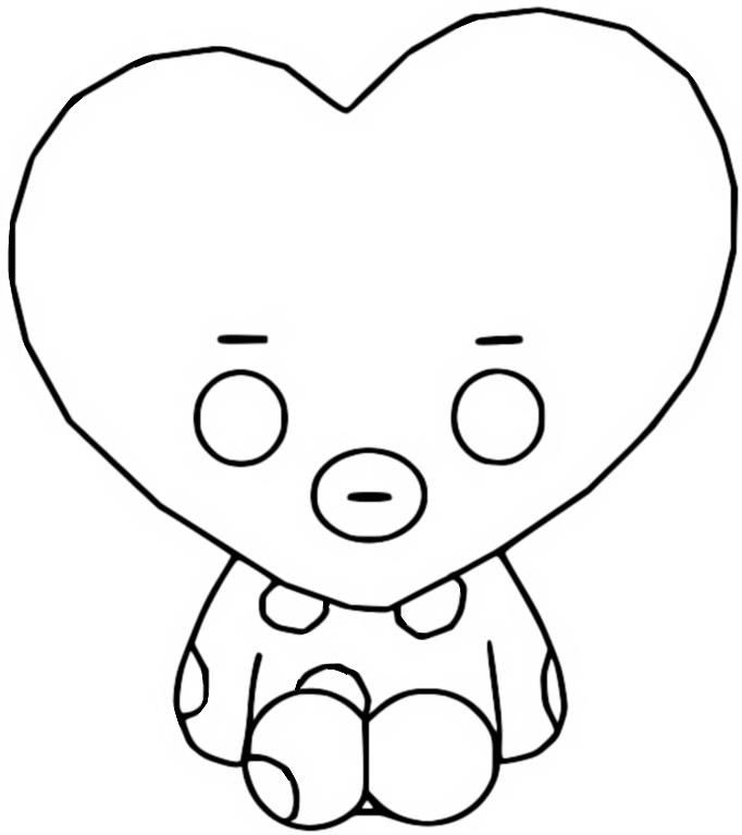 Dibujo para colorear Funko Pop BT21 BTS : Tata 02