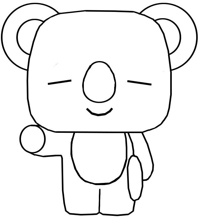 Dibujo para colorear Funko Pop BT21 BTS : Koya 03