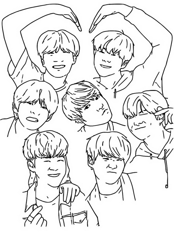 Dibujo para colorear BTS