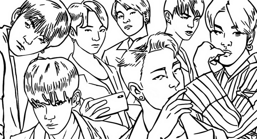 Disegno da colorare BTS