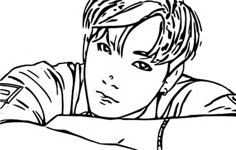 Dibujo para colorear BTS : Jungkook 5