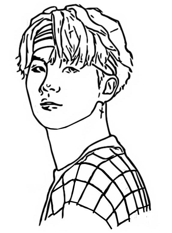 Dibujo para colorear BTS : Suga 6