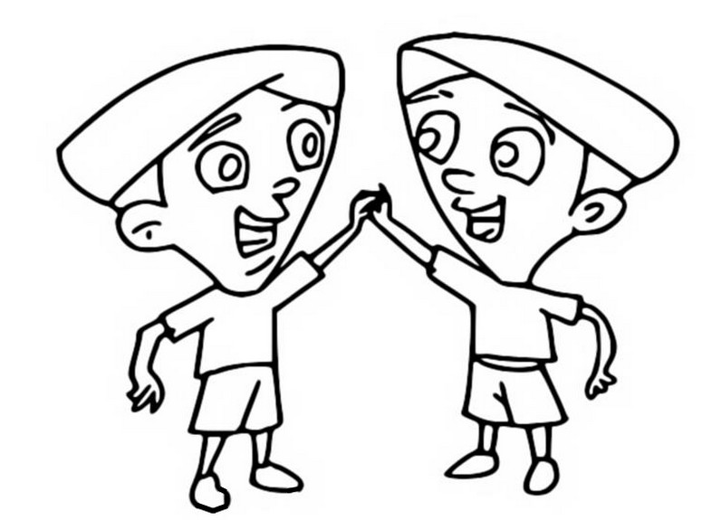 Coloring page Dholu & Bholu