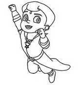 Coloriage C'est un oiseau. C'est un avion. C'est Super Bheem.