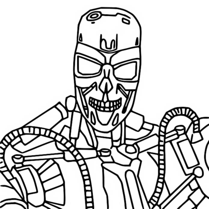 Desenho para colorir Terminator T-800 - Fortnite Capítulo 2 Temporada 5