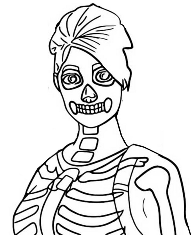 Coloring page Most Popular Fortnite Skins  Skull Ranger 6