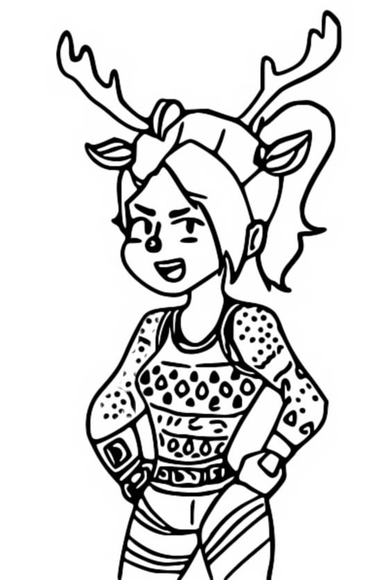 Coloring page Red Nose Raider - Fortnite Christmas