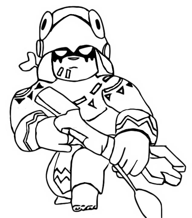 Coloring Page Brawlidays Warrior Bo 7 - coloring brawl star bo