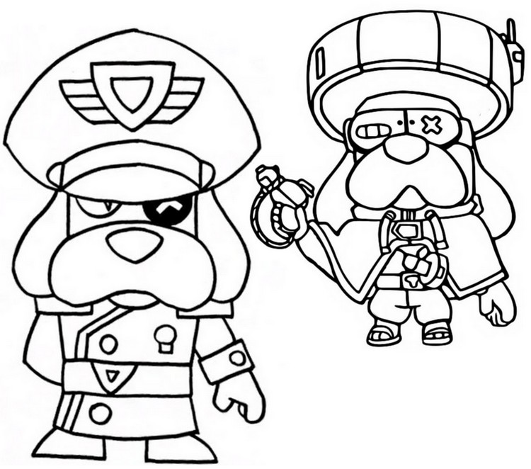 Coloriage Colonel Médor et Médor ronin