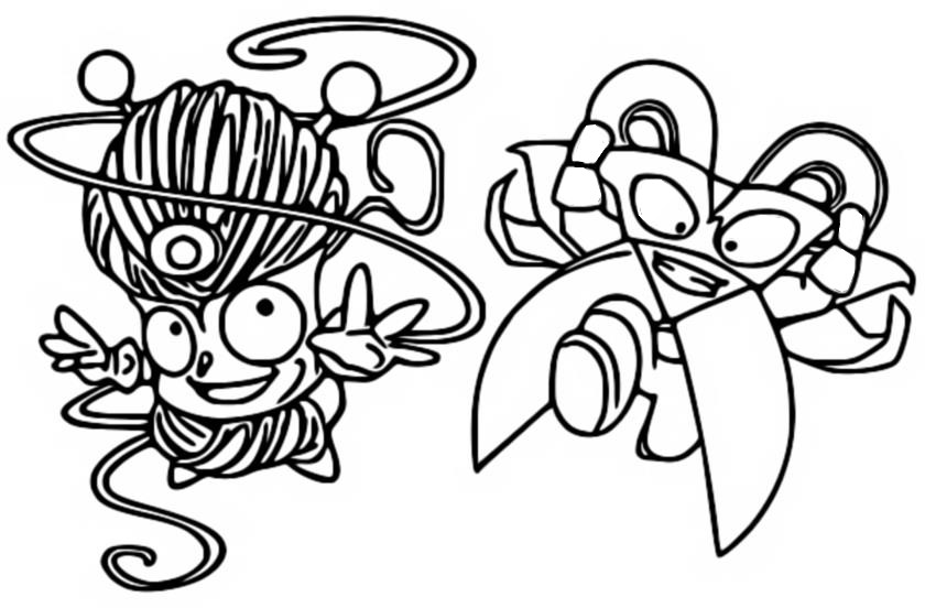 Desenho para colorir Tangle Boy vs Mad Blades - Superzings Rivais