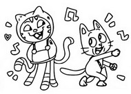 Målarbok DJ Catnip och Pandy Paws