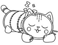 Imagini de colorat Pillow Cat
