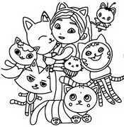 Coloriage Pandy Paws Gabbys Dollhouse Gabby Chat Dessin Gabby Chat à  imprimer