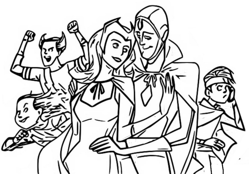 Coloring page Family