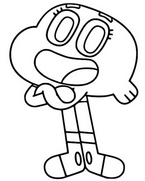 Dibujo para colorear The amazing world of Gumball : Darwin Watterson 2