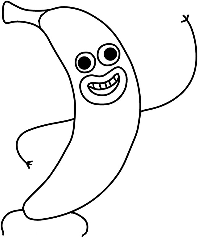 Desenhos para colorir de banana 