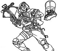 Coloring page Agent Jones with his crossbow