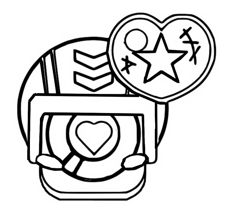 Coloring page Stu pin heart