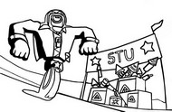 Coloring page Stu jump