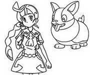 Coloriage Chloe et Voltoutou (Yamper)