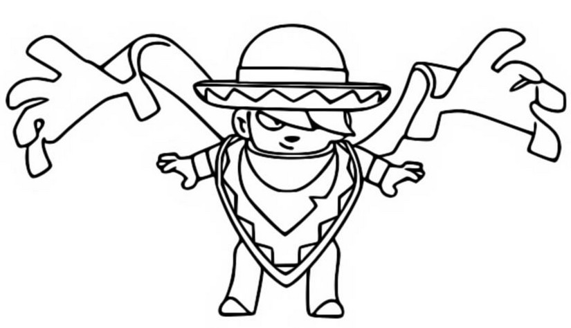 Coloring Page Brawl Stars Season 6 Goldarmgang Quickdraw Edgar 12 - brawl stars boyamaları edgar