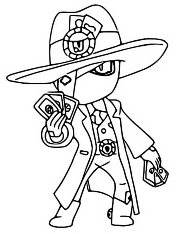 Coloring Page Brawl Stars Season 6 Goldarmgang Misfortune Tara 13 - edgar para colorear brawl stars