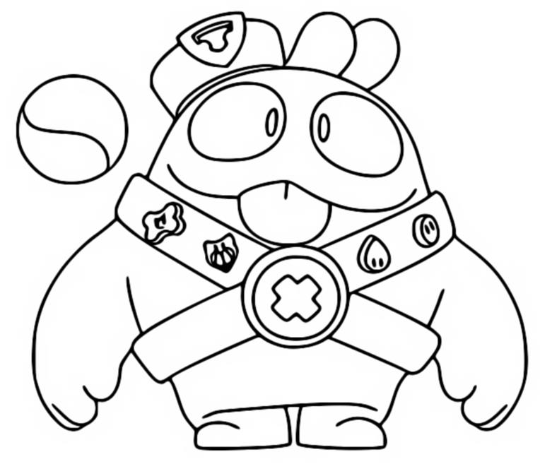 Coloring Page Brawl Stars Season 6 Goldarmgang New Brawler Squeak 2 - squeak brawl stars drawing