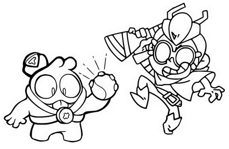 Coloring Page Brawl Stars Season 6 Goldarmgang Belle Squeak 6 - squeak brawl brawl stars kolorowanki