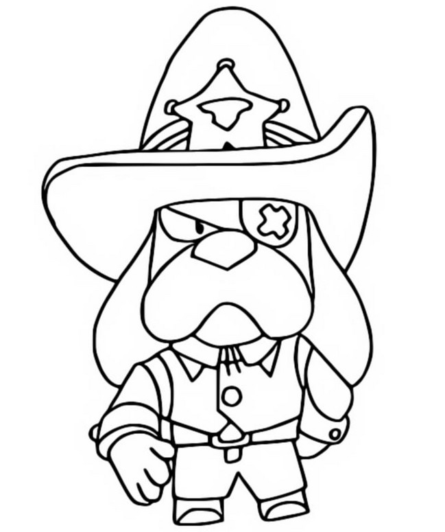 Coloring Page Brawl Stars Season 6 Goldarmgang Marshal Ruffs 9 - brawl stars marshal ruffs