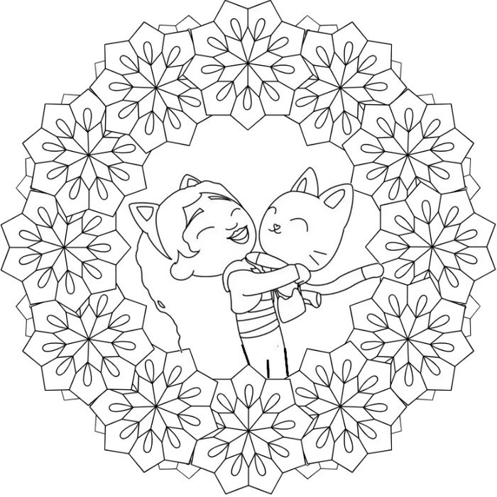 Dibujo para colorear Gabby y Pandy Paws