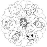 Coloring page Gabby and friends