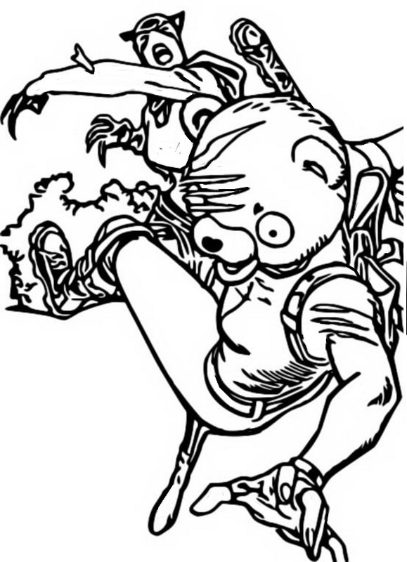 Desenho para colorir #2 Catwoman & Cuddle Team Leader