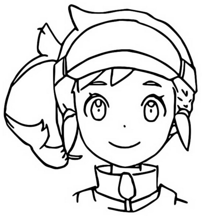 Desenho para colorir Menina do herói