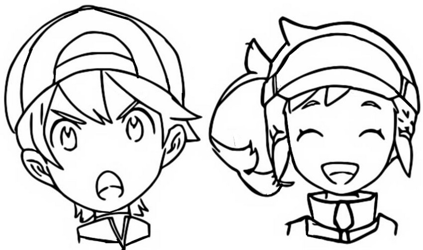 Coloring page Hero Boy and Girl
