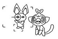 Coloring page Pichu and Grookey