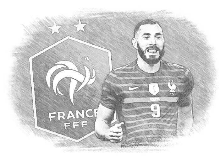 Malvorlagen Karim Benzema - Team Frankreich