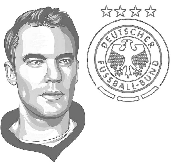 Kleurplaat Manuel Neuer - Duitsland Team - Euro 2020 2021