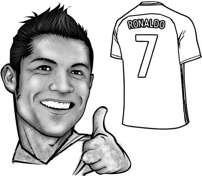 Dibujo para colorear Euro 2020 2021 : Cristiano Ronaldo - selección de  Portugal 19