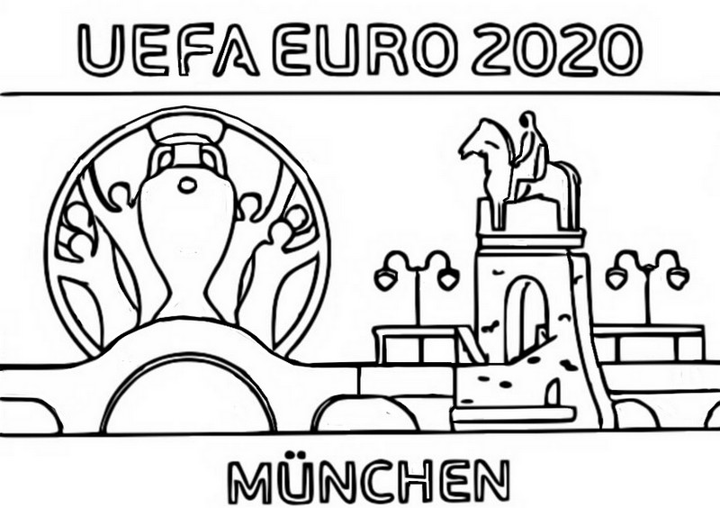 Kleurplaat Logo München - Euro 2020 2021