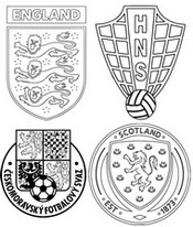Desenho para colorir Grupo D: Inglaterra, Croácia, Escócia, República Checa