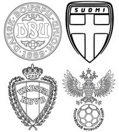 Malvorlagen Gruppe B: Dänemark, Finnland, Belgien, Russland