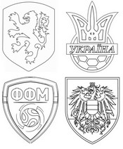 Desenho para colorir Grupo C: Holanda, Ucrânia, Áustria, Norte Macedônia