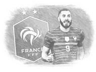 Kleurplaat Karim Benzema - Team Frankrijk