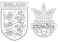 Dibujo para colorear Cuarto de final: Ucrania - Inglaterra